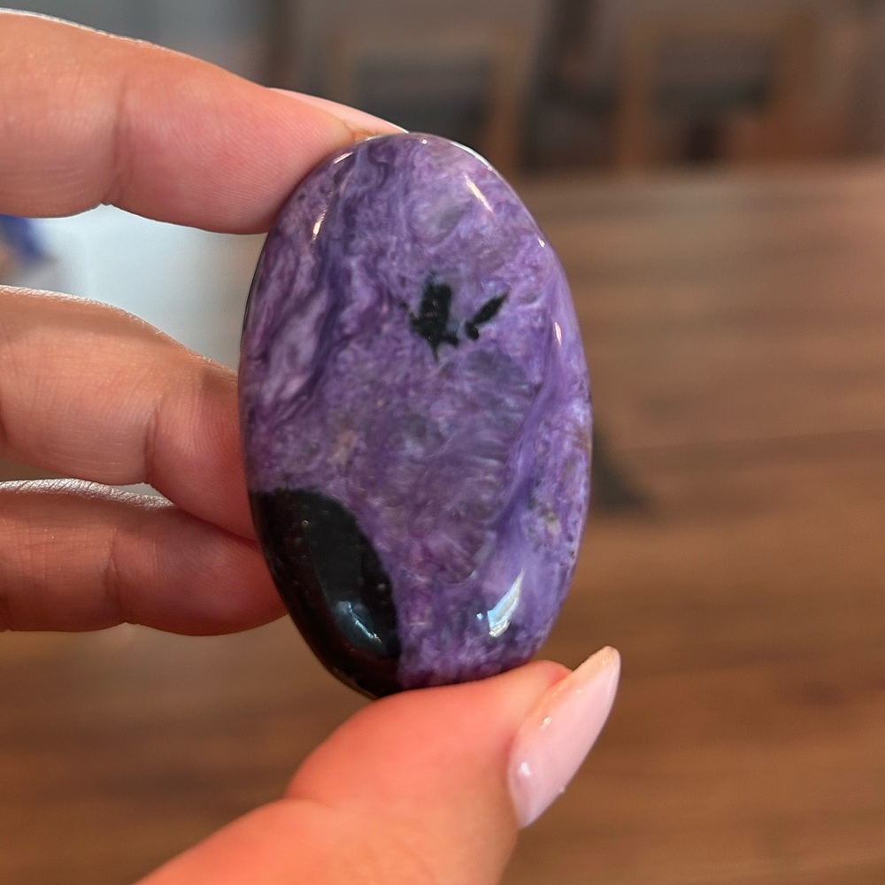 Charolite Crystal Palm Stone